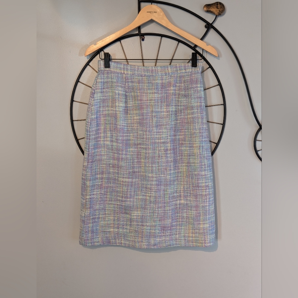 Vintage Hiroko Multi Pastel Woven Skirt Size Small
